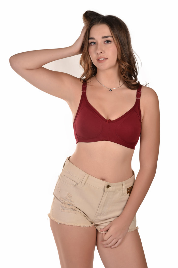 Sawaaro Women's Non-Wired Non-Padded Full Coverage Cotton Bra